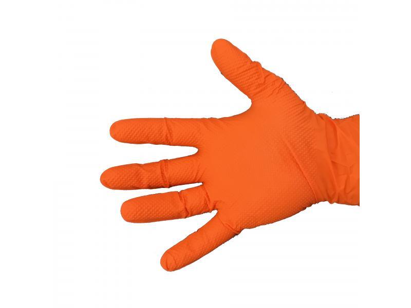 Gant en nitrile orange très résistant avec picots Réf....