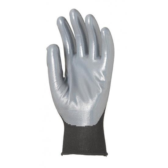 Gant polyester noir avec paume enduite de nitrile gris...