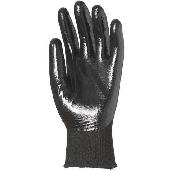 Gant polyester noir avec paume enduite de nitrile noir...