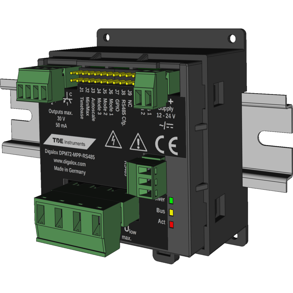 TDE Instruments Digalox(r) DPM72-MP+-DIN DIN rail meter without display
